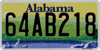 AL license plate 64AB218