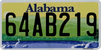 AL license plate 64AB219