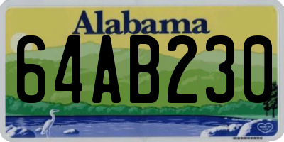 AL license plate 64AB230