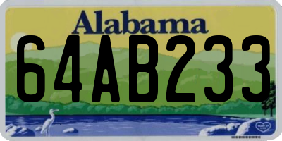 AL license plate 64AB233