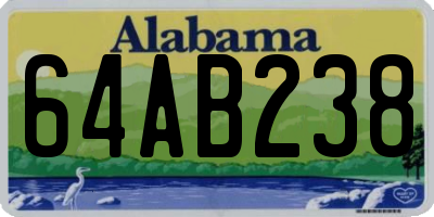 AL license plate 64AB238