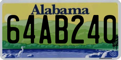 AL license plate 64AB240
