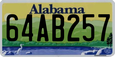 AL license plate 64AB257
