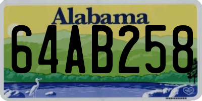 AL license plate 64AB258