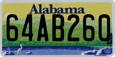 AL license plate 64AB260