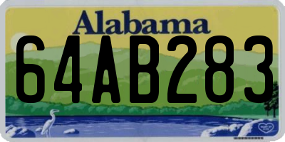 AL license plate 64AB283