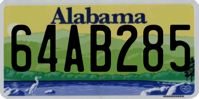 AL license plate 64AB285