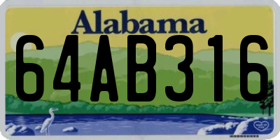 AL license plate 64AB316