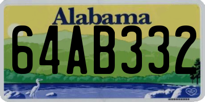AL license plate 64AB332