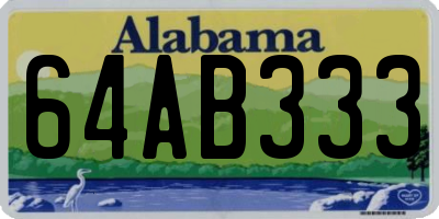 AL license plate 64AB333