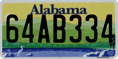 AL license plate 64AB334