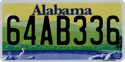 AL license plate 64AB336