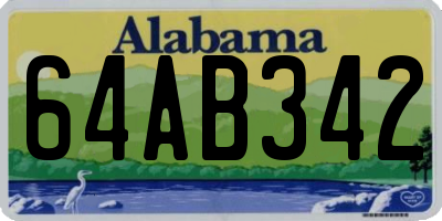 AL license plate 64AB342