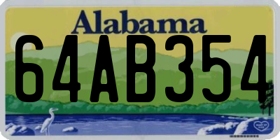 AL license plate 64AB354