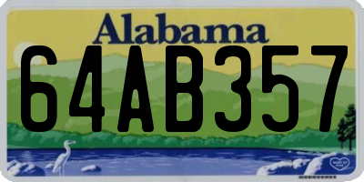 AL license plate 64AB357