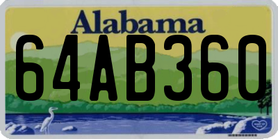 AL license plate 64AB360