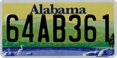 AL license plate 64AB361