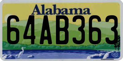 AL license plate 64AB363
