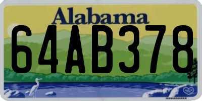 AL license plate 64AB378