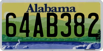 AL license plate 64AB382