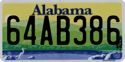 AL license plate 64AB386