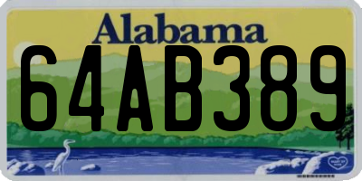AL license plate 64AB389