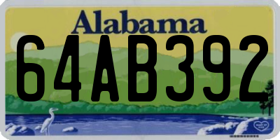 AL license plate 64AB392