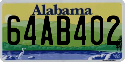AL license plate 64AB402