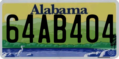AL license plate 64AB404