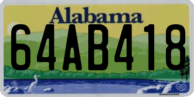 AL license plate 64AB418