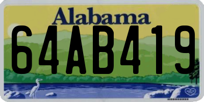 AL license plate 64AB419