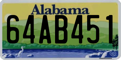 AL license plate 64AB451