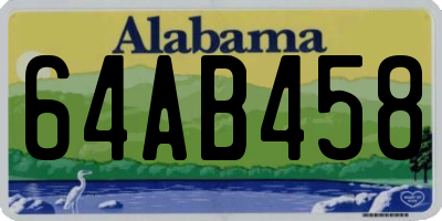 AL license plate 64AB458
