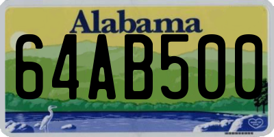 AL license plate 64AB500