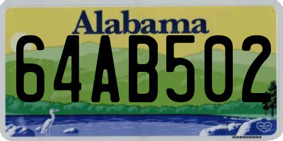 AL license plate 64AB502