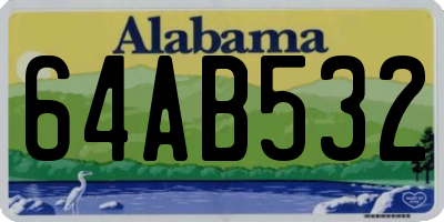 AL license plate 64AB532