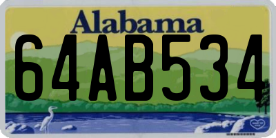 AL license plate 64AB534