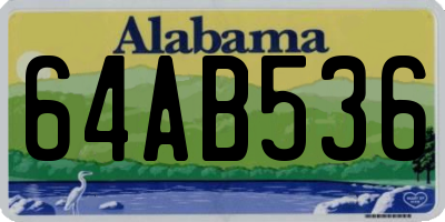 AL license plate 64AB536