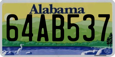 AL license plate 64AB537
