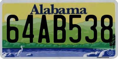 AL license plate 64AB538
