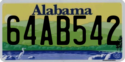 AL license plate 64AB542