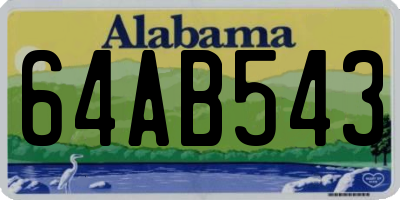 AL license plate 64AB543
