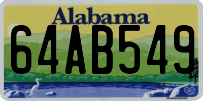 AL license plate 64AB549