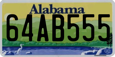 AL license plate 64AB555