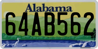 AL license plate 64AB562
