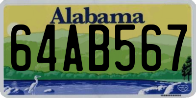 AL license plate 64AB567