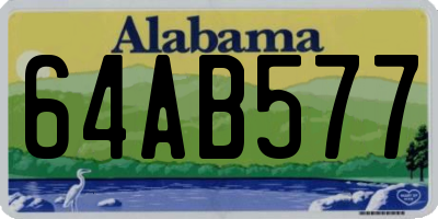 AL license plate 64AB577
