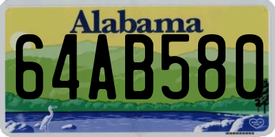 AL license plate 64AB580