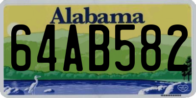 AL license plate 64AB582
