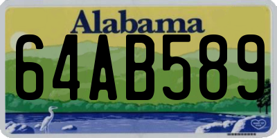 AL license plate 64AB589